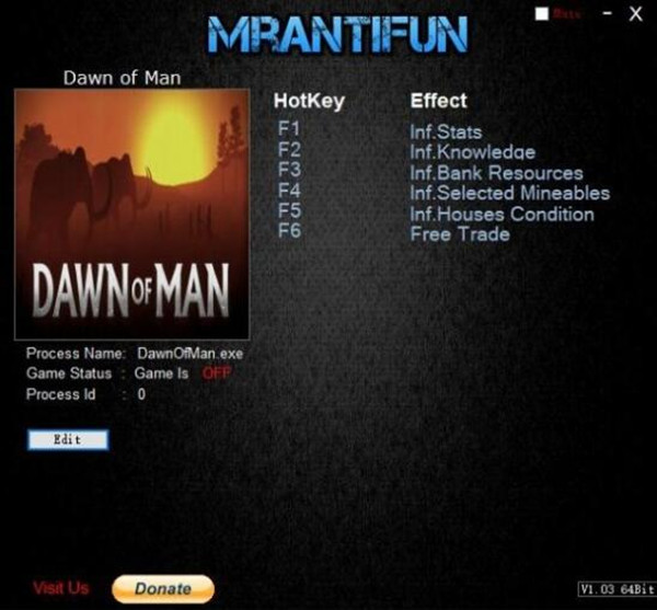 人类黎明六项修改器 v0.4.0 MrAntiFun版