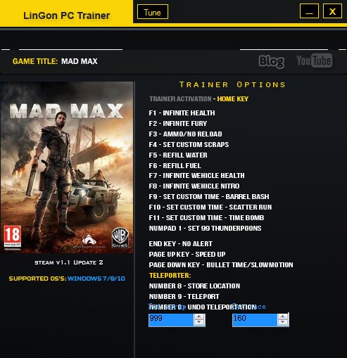 疯狂的麦克斯十八项修改器 v1.01 Lingon版