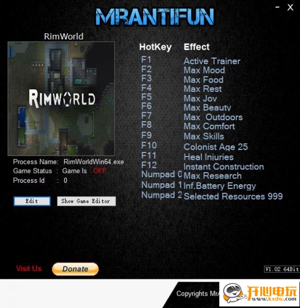环世界v1.1.2552十四项修改器修改器 风灵月影版