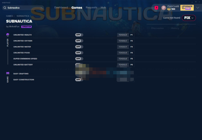 深海迷航八项修改器下载 v2019.12.13 MrAntiFun版
