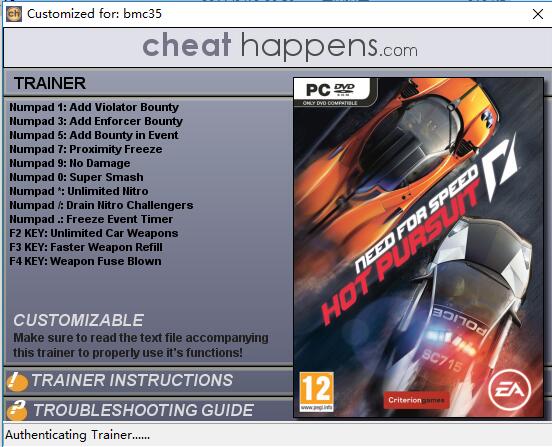 极品飞车14：热力追踪3十二项修改器 v1.0.4.0 冰城小雨版