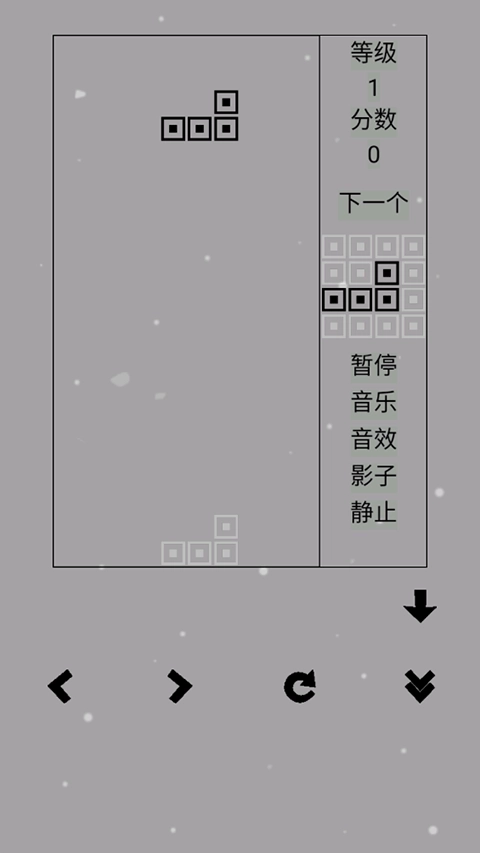 经典俄罗斯方块黑白版截图