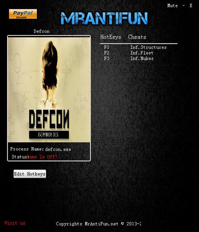 核战危机三项修改器 v1.61 MrAntiFun版