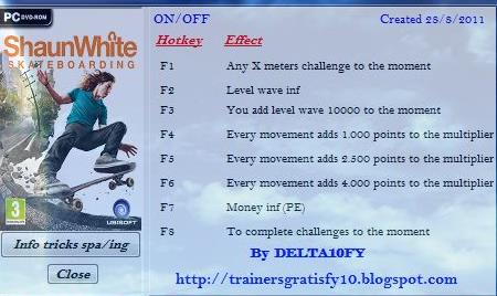 肖恩怀特滑板六项修改器 v1.0 Lingon版