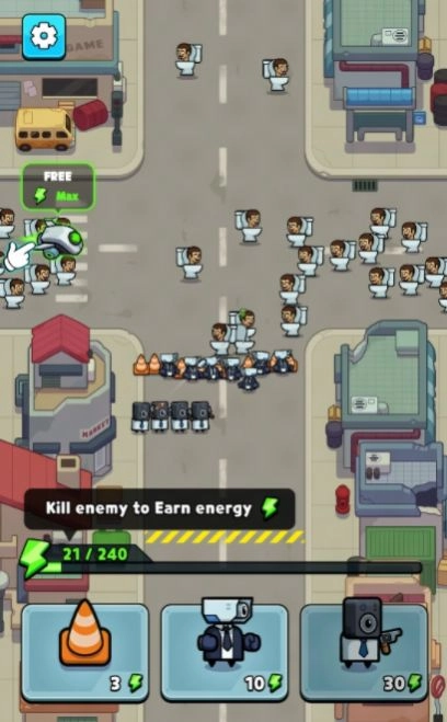 Toilet Fight Police vs Zombie游戏中文版截图